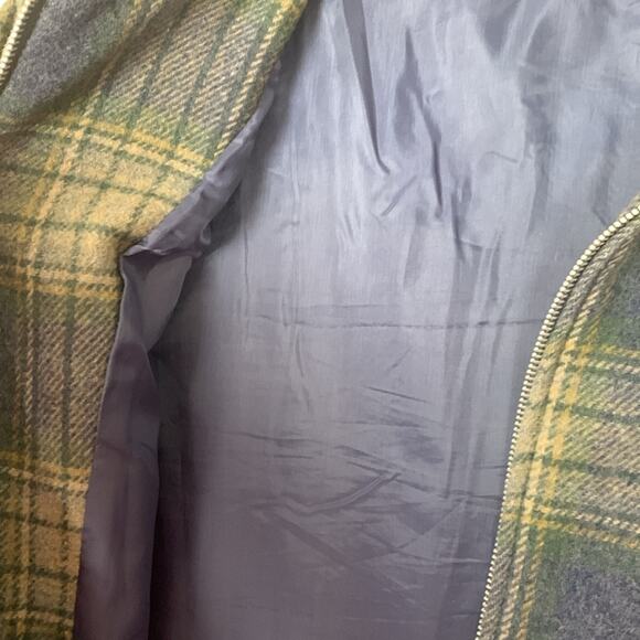 Coldwater Creek  mens XL plaid wool blue shacket zip up jacket lined gorp - Picture 8 of 9